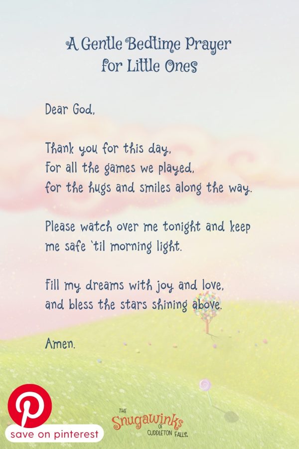 Printable-style bedtime prayer for kids designed for calm nighttime routines and connection